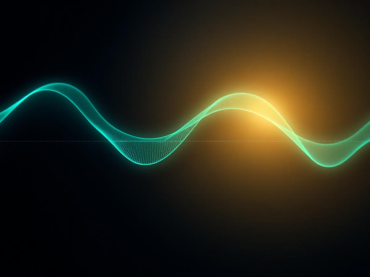Glowing waveform showing repeated dips in oxygen saturation during sleep